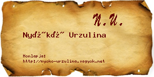 Nyókó Urzulina névjegykártya